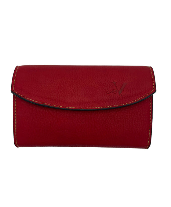 RED Leather Envelope Clutch, Crossbody and Shoulder bag.